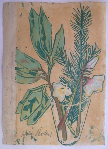 Vase woodcut hans - "vase",