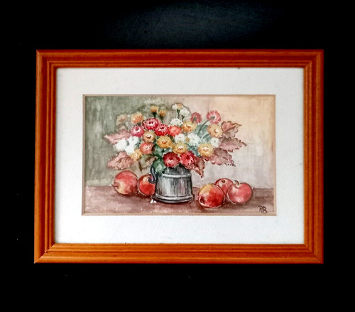 Watercolour flowers vase - flowers,