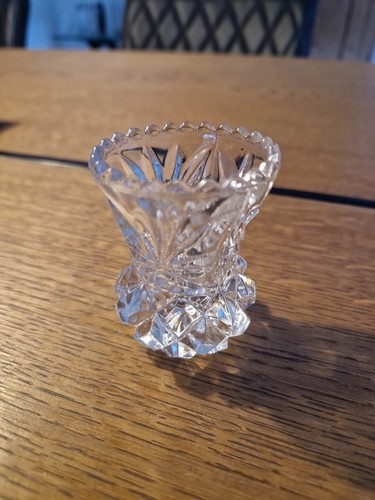 Gdr glass crystal vase - glass,