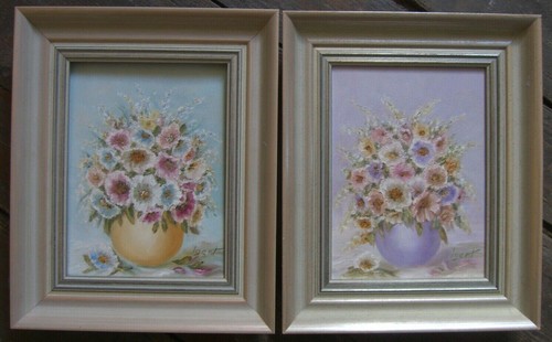 Still life pair - 2x, oil