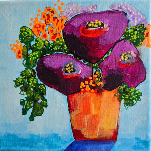 Abstract flowers purple