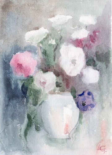 Flowers white vase - "flowers, vase"