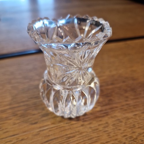 Gdr glass crystal vase - crystal, small